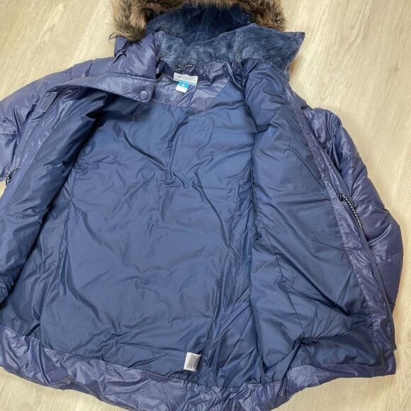 Columbia Peak To Park II Mid Insulated Jacket Womens 2X Navy Nocturnal Hooded - Picture 6 of 8